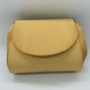 Gold Velvet Clutch Shoulder Purse with Two Different Handle Lengths.
